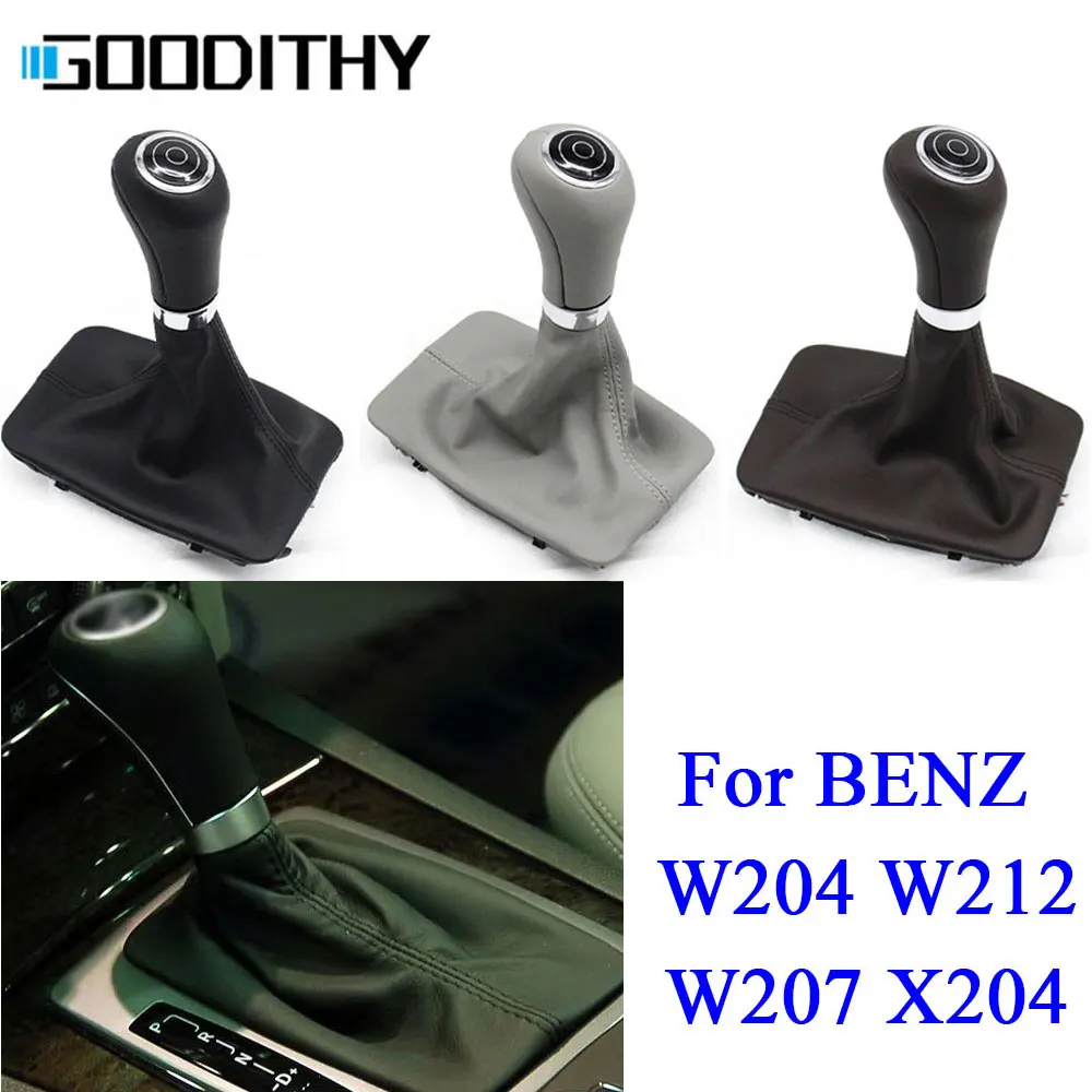 

Car Black Gray Automatic Gear Shift Knob Boot Lever Replacement For BENZ C E GLK AMG W204 W212 W207 X204 C204 C63 C300 C250 C350