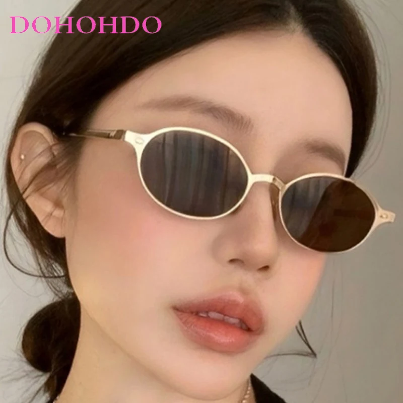 

Small Oval Punk Sunglasses Women Men Metal Frame Hip Hop Sun Glasses Female Driving Travel Eyewear UV400 Очки Солнечные Женские