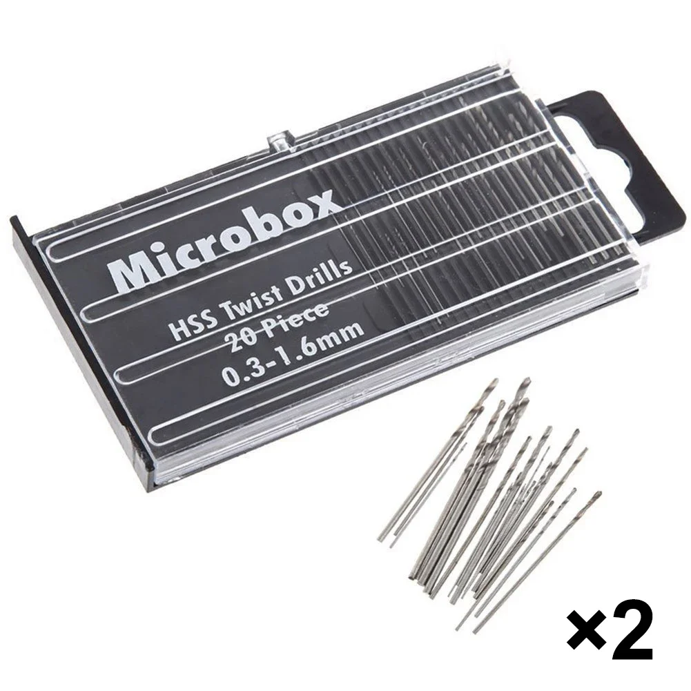 40Pcs Set 0.3mm-1.6mm Mini HSS Spiral Drill Bit Set -Micro Drill Bits Set For Precision Crafts Watch Repair Modeling Elect