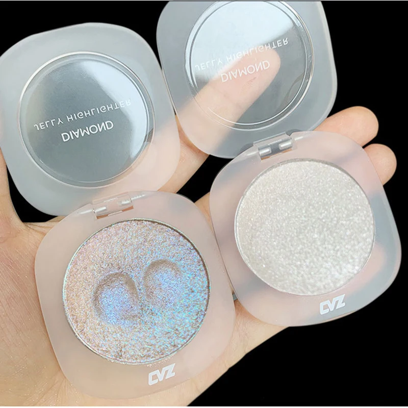 4 kolorowe zakreślacze do twarzy bronzery paleta diament brokat delikatna skóra wysoki połysk w proszku naturalny rozjaśniający kontur twarzy makijaż