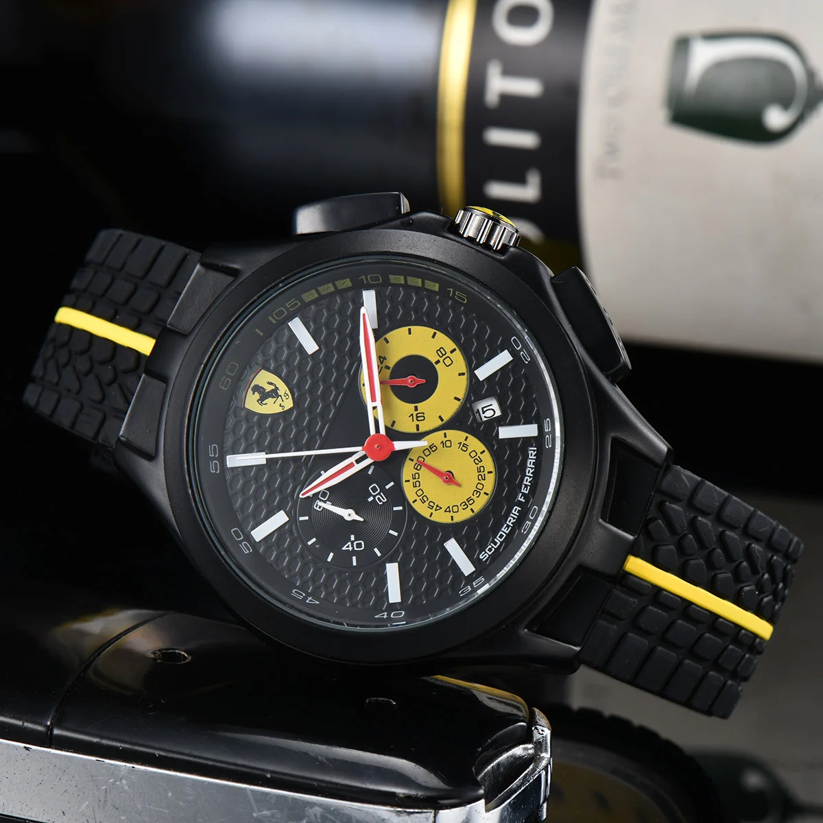 لفيراري F430 Stradale 458 488 599 612 F12 ساعة إلكترونية للرجال رياضية متعددة الوظائف مقاوم للماء ساعة إلكترونية للرجال