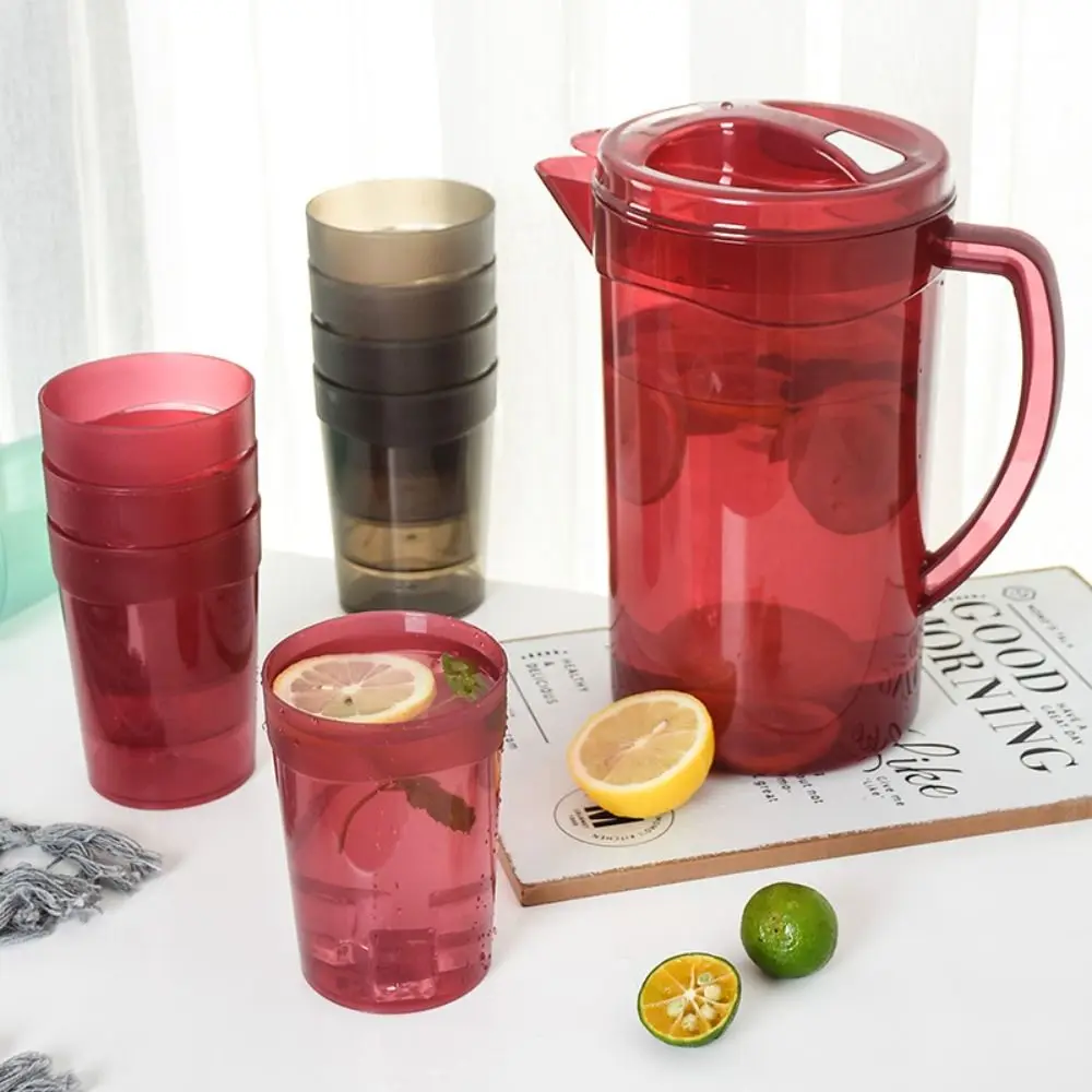 Simple 2.3L/1.8L Pitcher with 4 Cups Large Random Color Juice Container Set High Quality with Scale Fiberglass Pitche