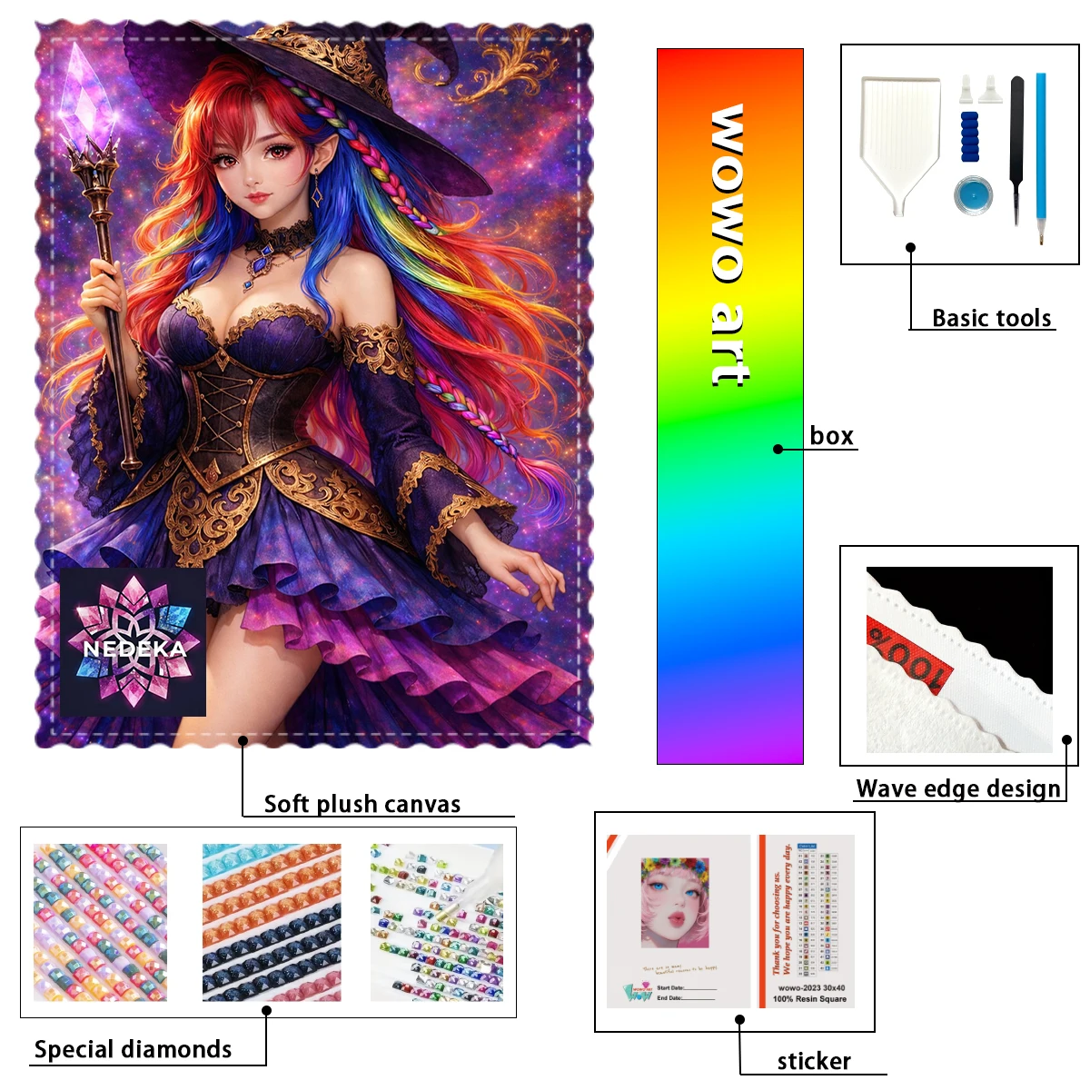 

【NEDEKA_ Diamond Art】Crystal Magic Staff Girl Crystal AB Rhinestone FD Rhinestone Perfect Resin Diamond