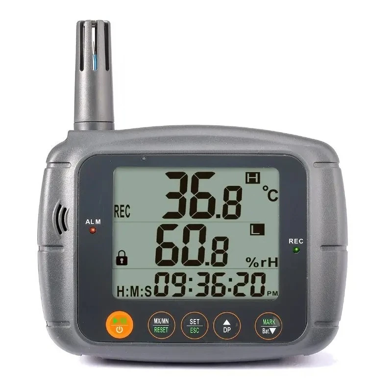Wall-Mounted Digital Thermo-Hygrometer Plastic LCD Display Temperature Humidity Data Logger Monitor Recorder