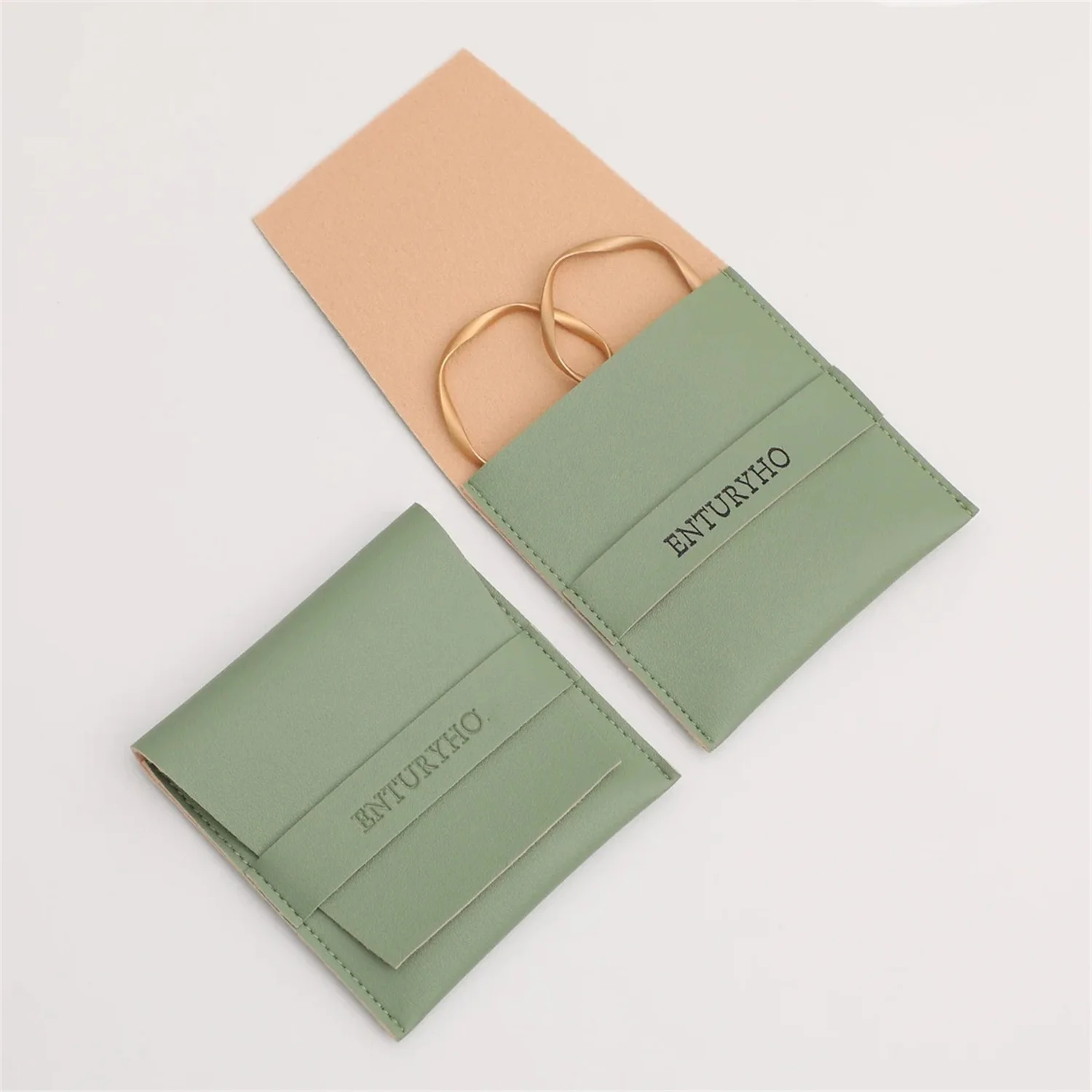 

50pc Green PU jewelry pouch jewelry bag jewwelry pouchmini jewwelry pouch leather jewelry pouch fake leather jewellery bag