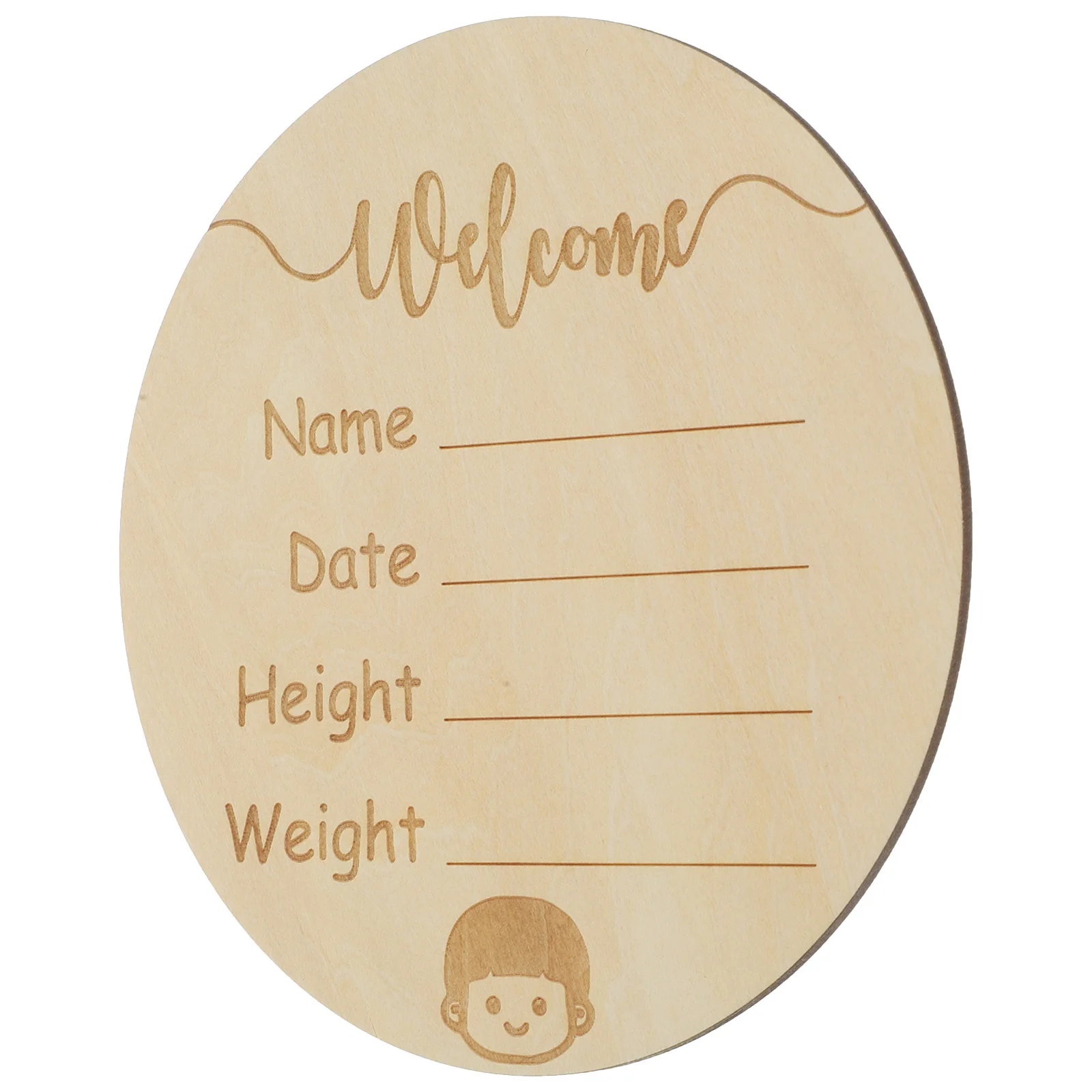 出産報告飾り ベビー到着サイン 木製飾り板 新生児サイン 丸板