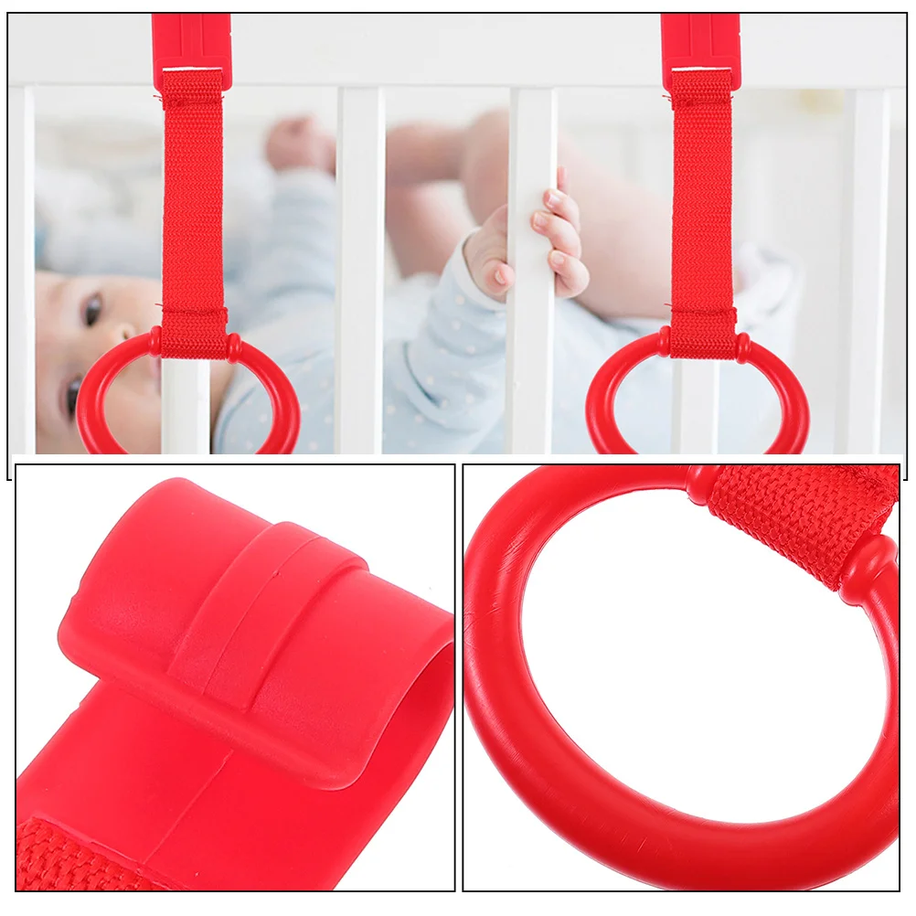 Anillos para caminar para bebés, barras de plástico duraderas para cuna infantil, superficie lisa, soporte para niños pequeños, herramienta de entrenamiento portátil, 5 uds.
