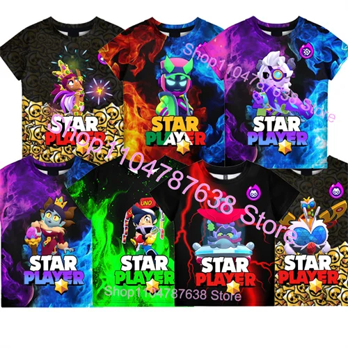 Kinder Star Player Spiel 3D-Druck T-Shirts T-Shirts Sommer T-Shirt Jungen Mädchen Kleidung Niedliche Shirts Kinder Niedliche Kinder Tops
