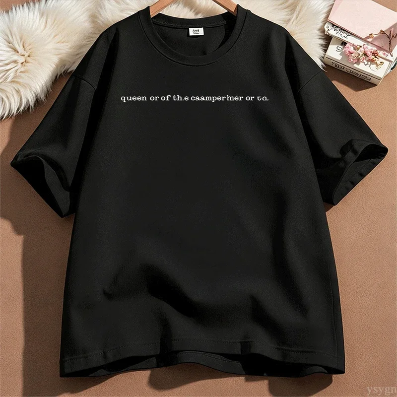 Queen of The Camper T Shirt Men Women Camping Outdoor T-Shirt Casual Adventure Trendy Short Sleeve Round Neck Tees Tops