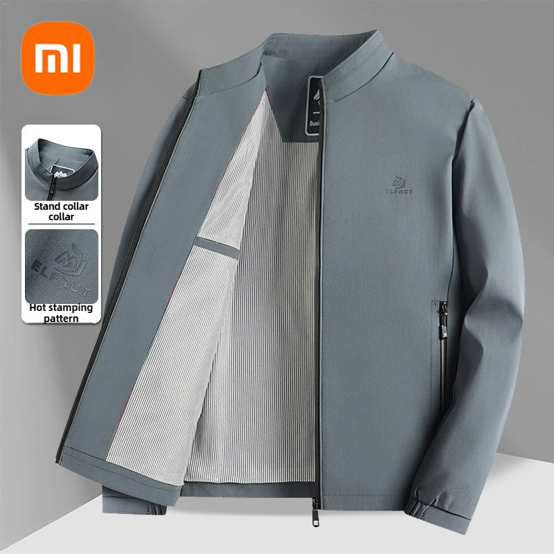 Xiaomi Outdoor Men's Stand-up Collar Windproof Jacket Coat Fall Casual Tops Middle-aged Business Commuter Father Fall Clothing