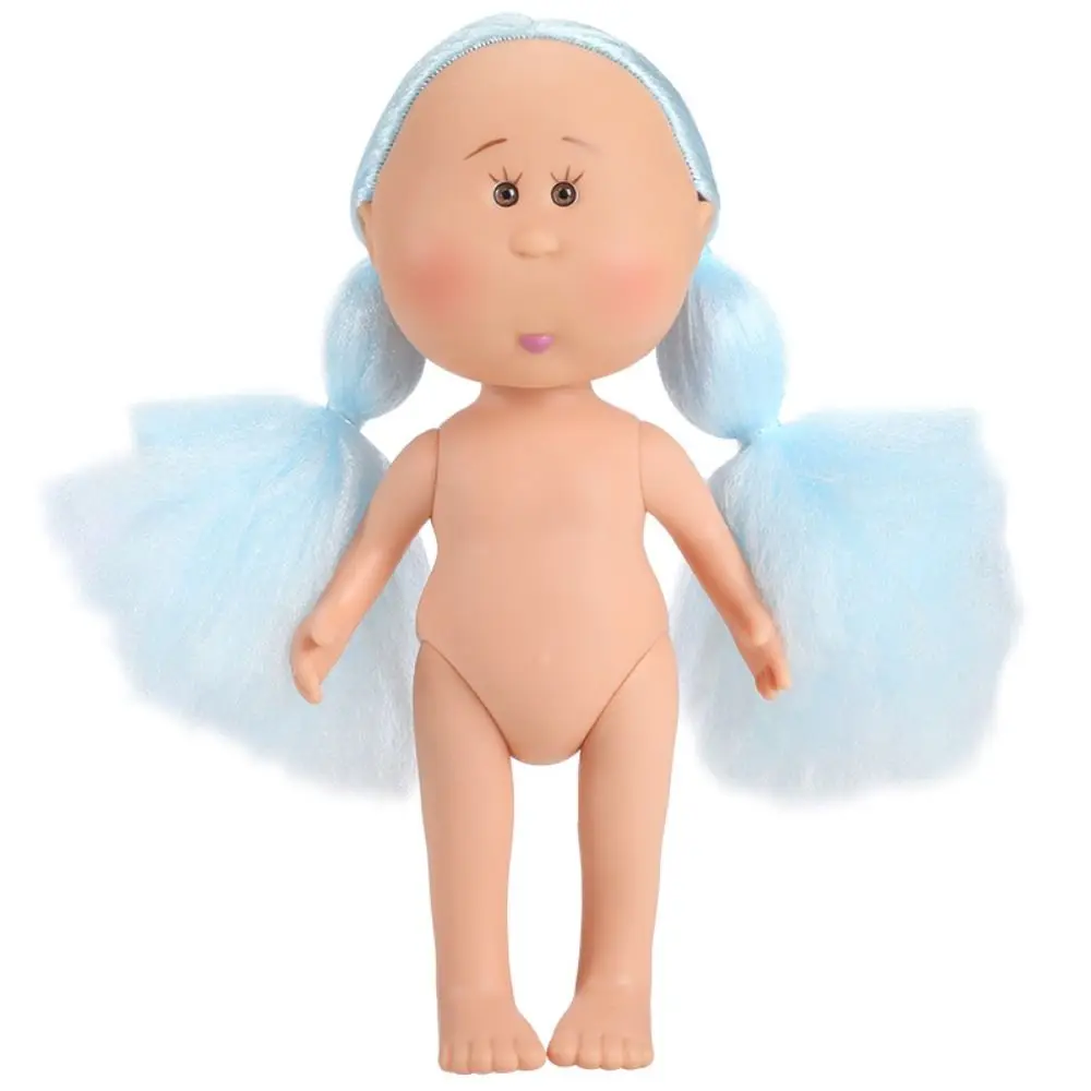 

Girls Curly Hair 24cm Bean Eye Vinyl Dark Skin Dress Up Mia Potato Movable 24cm Action Figure Body DIY