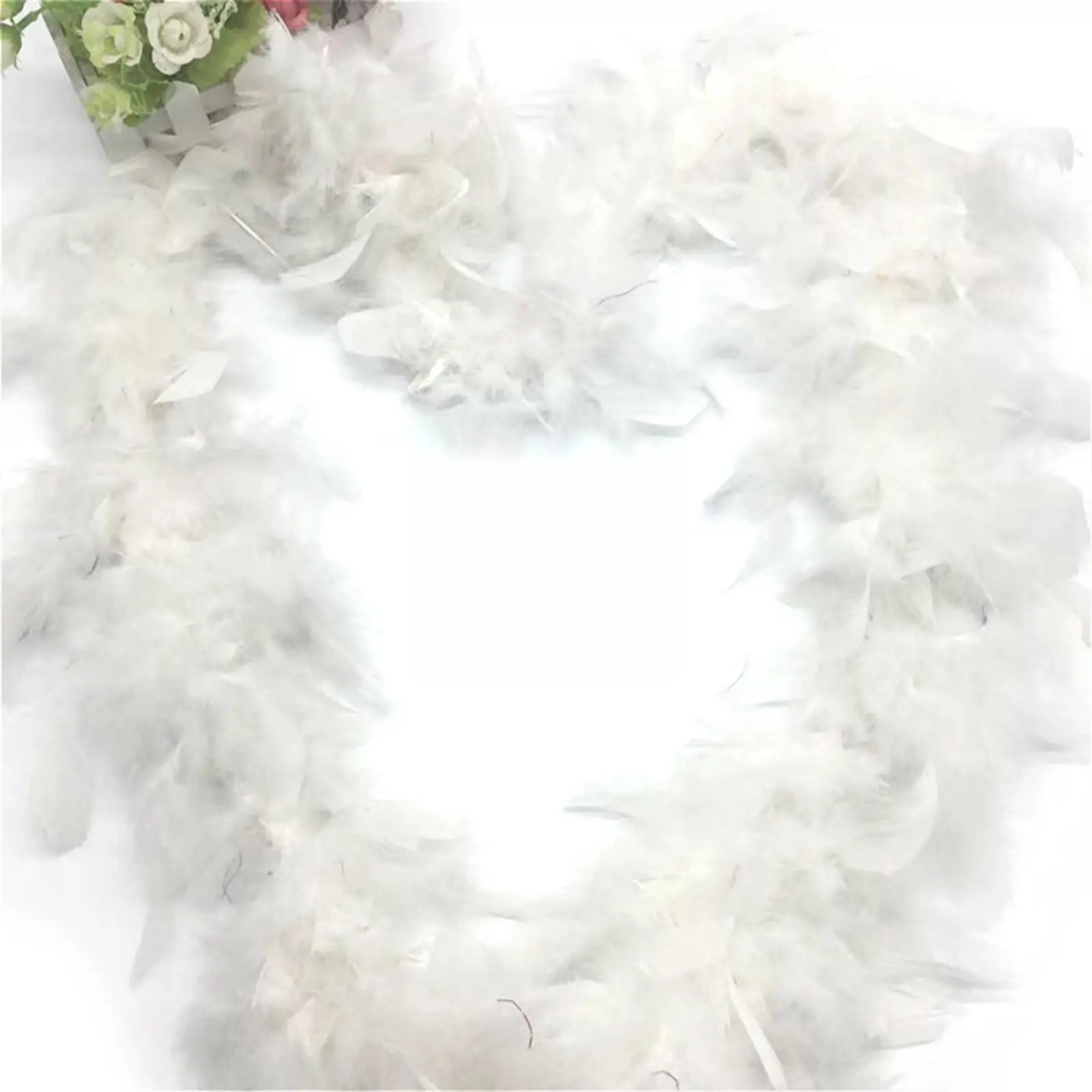 2m Feather Boa Christmas Tree Decoration White Feather Boa Ribbon Feathers Dress Garland Decorative Feathers Wedding Shawl C2W6