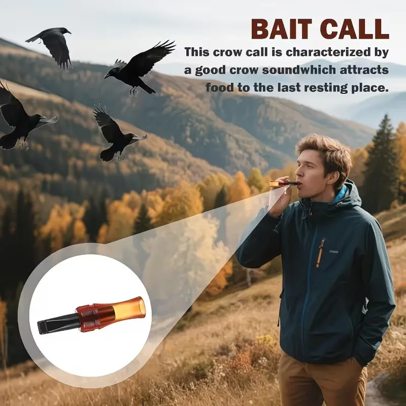 Portable Crow Caller Whistle,Outdoor Hunting Bird Luring Device with Loud Crow Attractor Sound for Outdoor Enthusiasts&Beginners