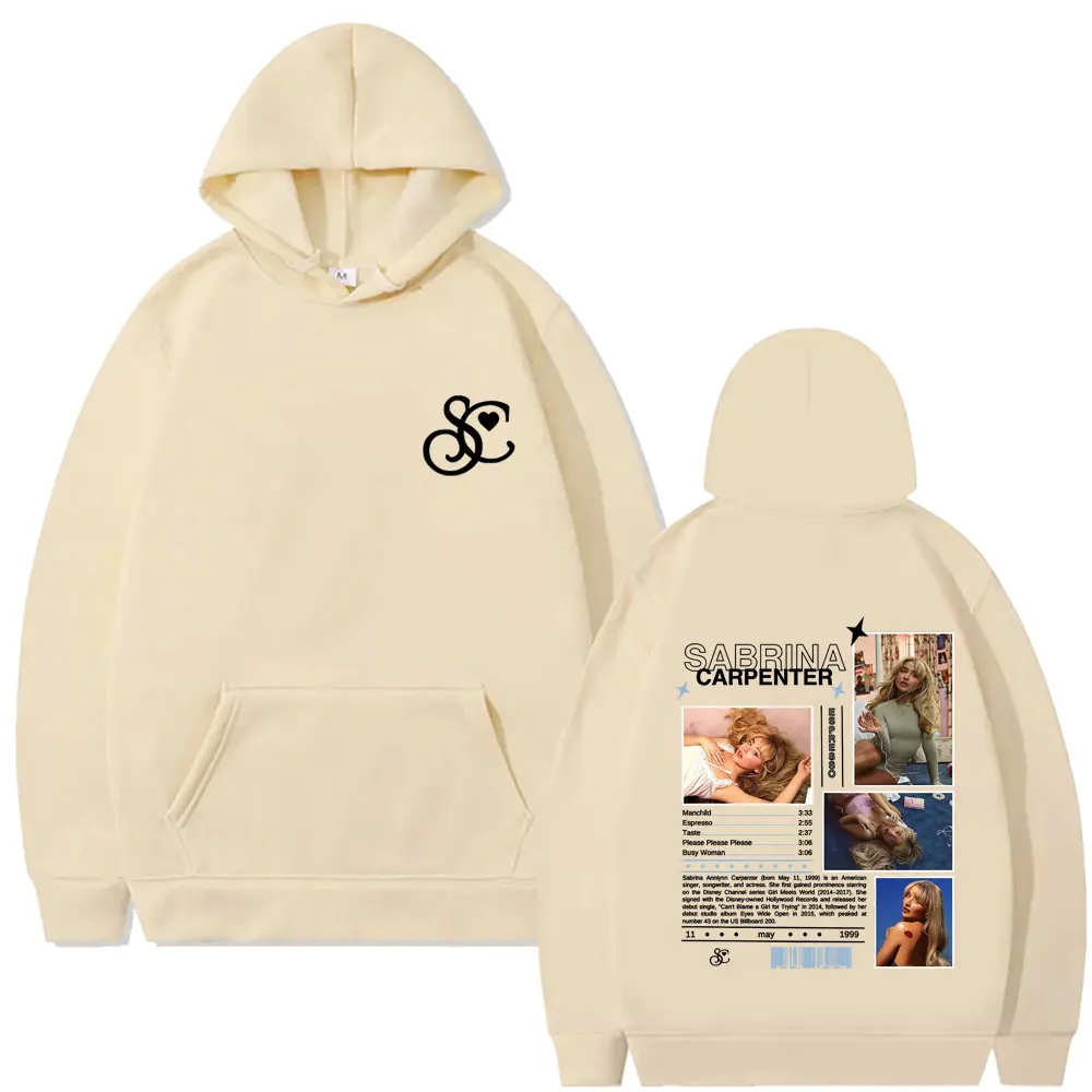 المغني سابرينا نجار ألبوم الموسيقى غطاء هوديي الرجال النساء عادية الصوف المتضخم هوديس للجنسين موضة البوب الموسيقى البلوز
