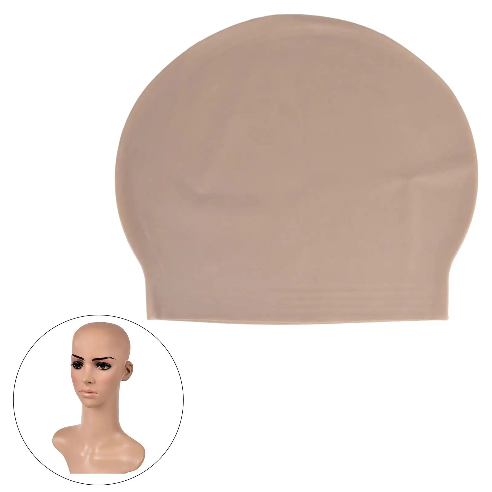 Gorro de cabeza calva falsa, Color café, gorro fino para cabeza, cómoda cubierta para el cuero cabelludo para Cosplay y eventos de baile