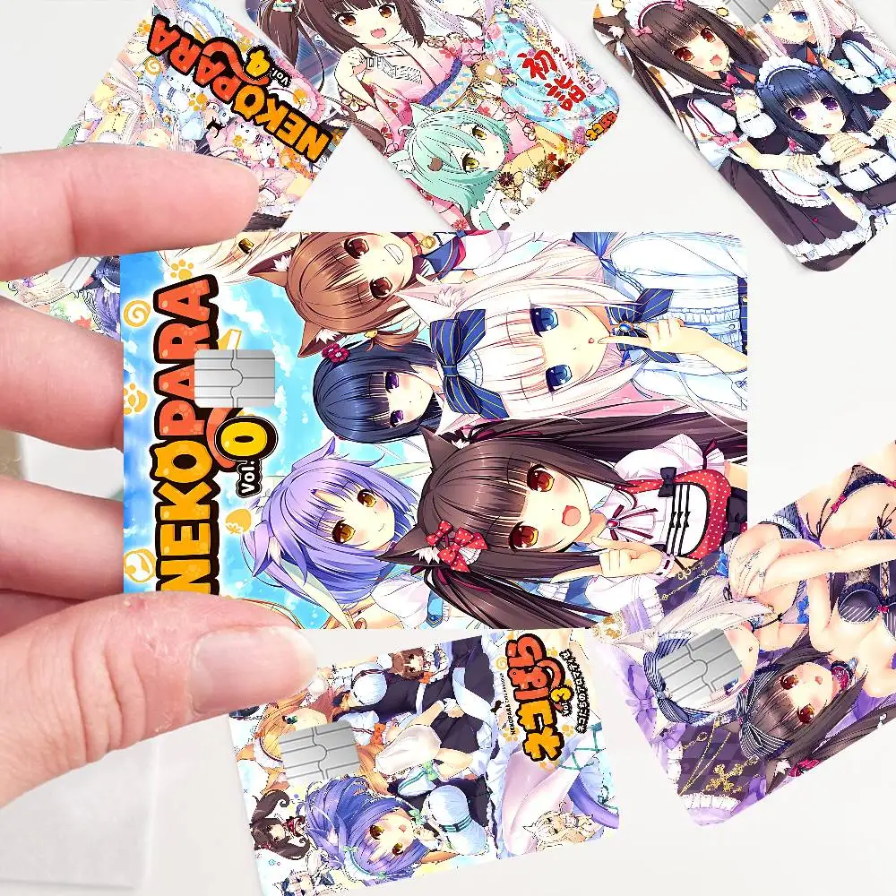1PC Nekopara Anime Diy Credit Debit Card Sticker Party Sticker Decoration Waterproof Small Chip Card Skin Sticker