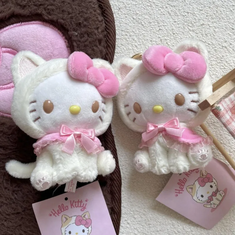 

12 см белая розовая мелодия Hello Kitty милая серия KT плюшевая кукла кулон девушка сердце японская кукла кулон подарок