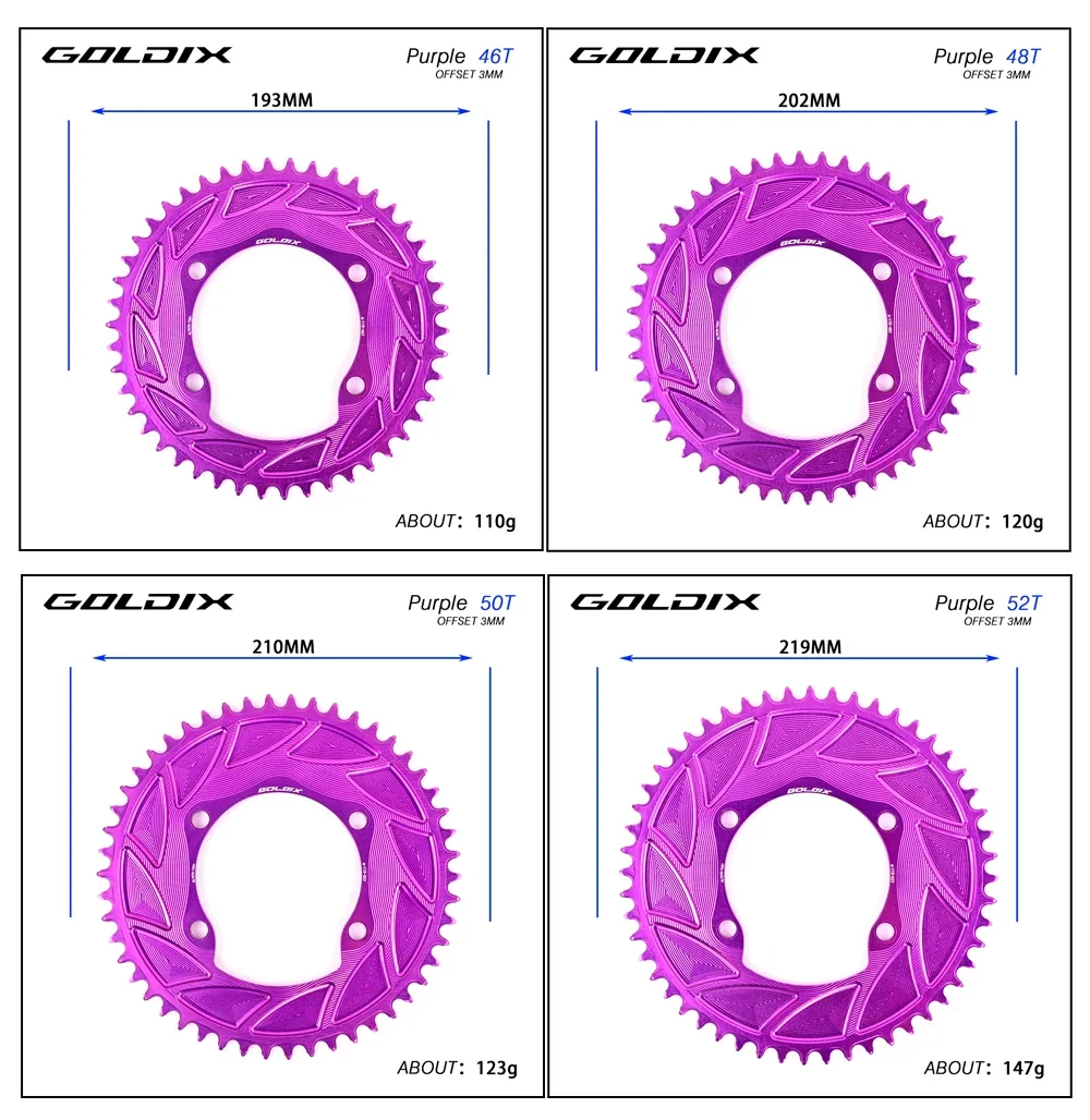 GOLDIX AERO 3mm Offset 110BCD 4-Bolzen Narrow Wide AERO Kettenblatt Rennrad-Kettenblatt für Shimano R7000 R7100 R8100 R9200 – Detail 12