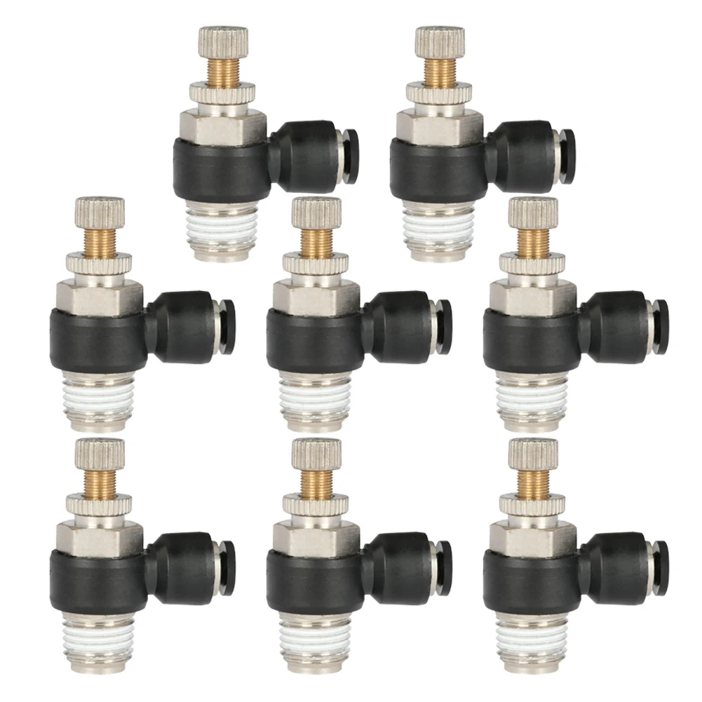 Hose Adapater Air Flow Connector Maximum 1.32Mpa 4mm Connector 8 Pack G1/8-G3/4 High Quality Pneumatic Push In Fitting