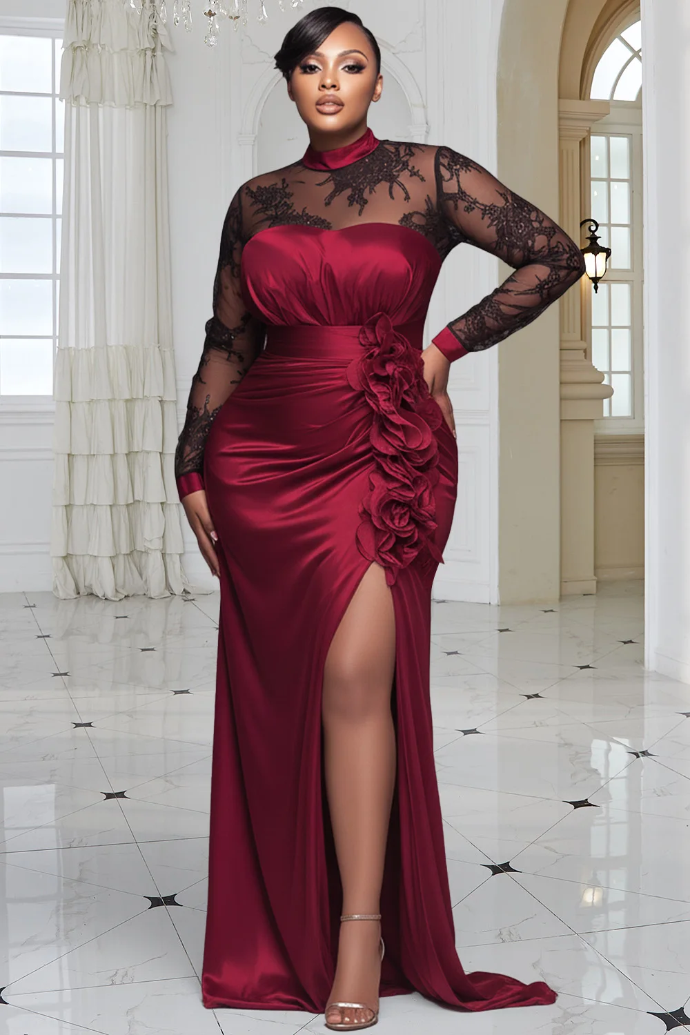 party dress malaysia DP021225 New Stylish Lace Women'S Long Formal Evening Dress Gorgeous Elegant * Dress * High Waist Prom Elegant Dress Women'S Long Dress Christmas Dress Christmas Dress Birthday Graduation Party Travel