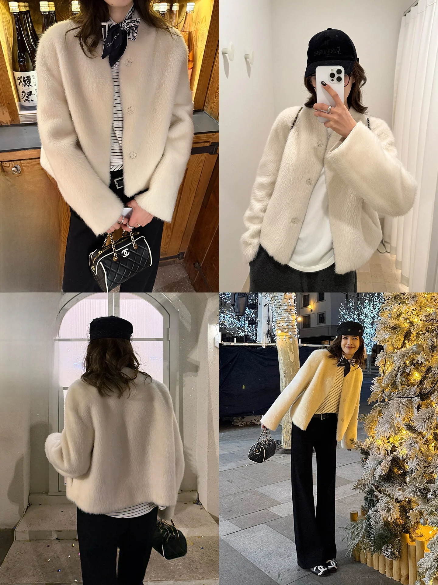 

Женское пальто Xzichic из искусственного меха ягненка с V-образным вырезом, имитация кожи и меха лагунаты, зимняя верхняя одежда, прямой крой, длинный рукав