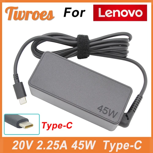 Imagen 1 del producto 20V 2.25A 45W tipo USB C para Lenovo AC cargador de ordenador portátil Chromebook c330 00HM666 serie ThinkPad T480 Yoga 720S-13IKB 720S-13ARR