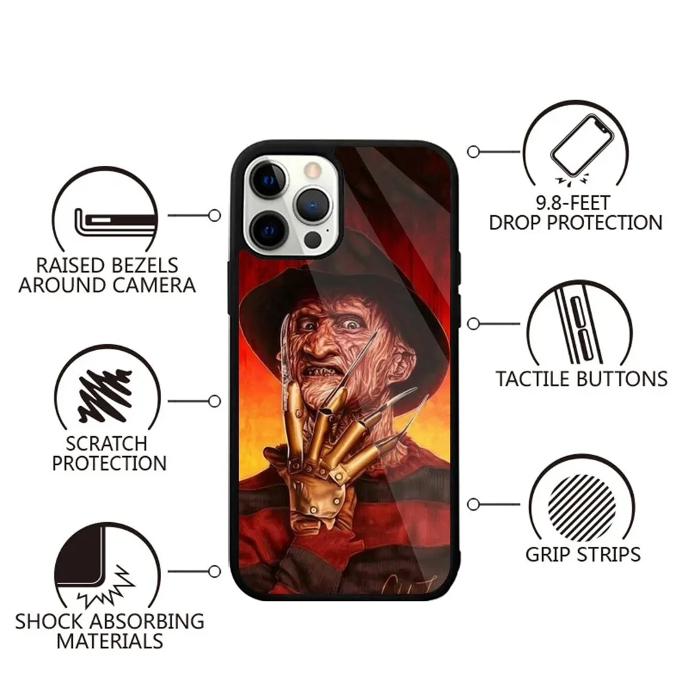 F-Freddy Krueger Horror Phone Case Strong Magnetic For IPhone 15,14,13,Pro,Max,Plus,11,12,Mini For Magsafe Wireless Charging