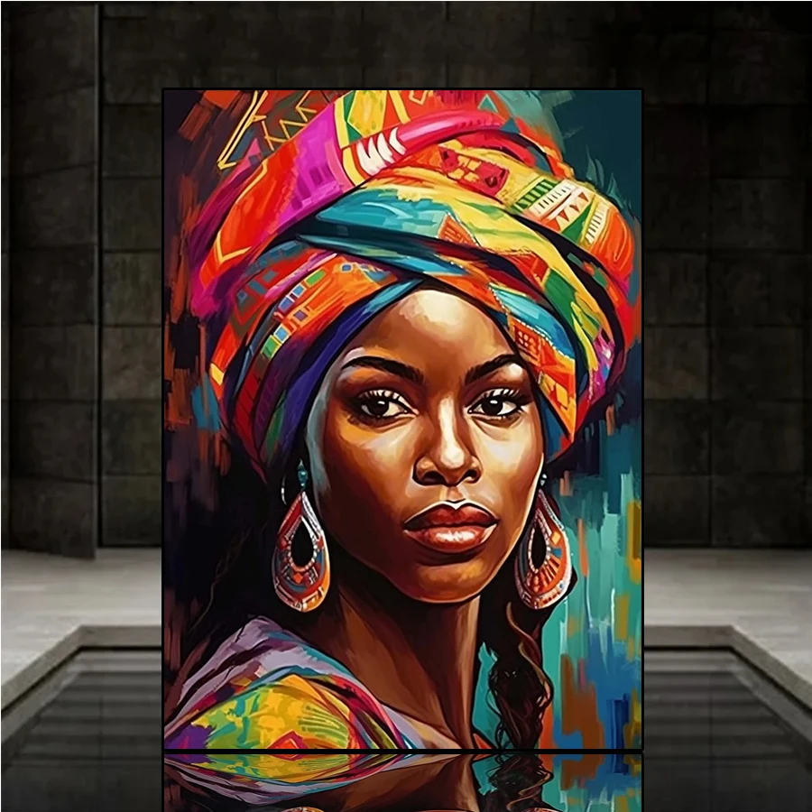 

Diamond Painting African black female art Cross Stitch Diamond Mosaic Picture Embroidery crystal Beaded Handicraft
