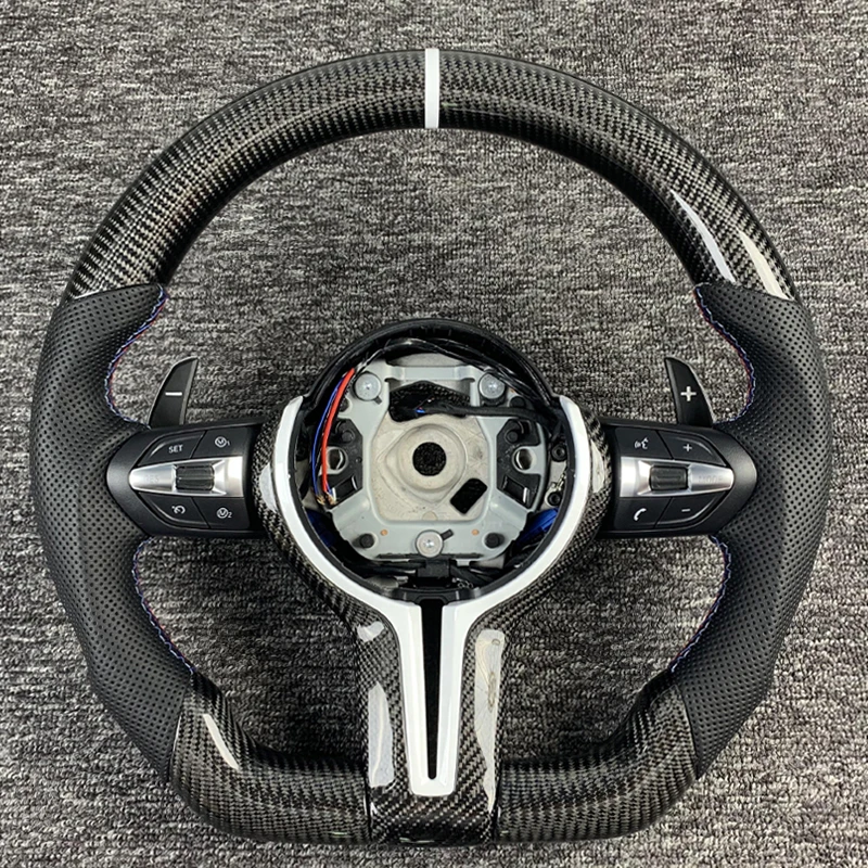 Carbon Fiber Steering Wheel For BMW F30 F10 F11 F20 F21 F22 F36 F31 X1 X2 X3 X4 E90 E91 E92 E93 M3 Sport LED Perforated Leather