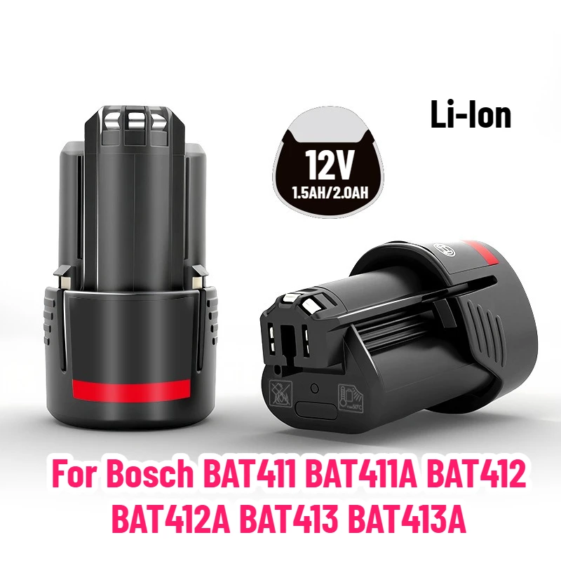 

Литий-ионная аккумуляторная батарея 18 В, 1,5 Ач/2,0 Ач для Bosch BAT411 BAT411A BAT412 BAT412A BAT413 BAT413A BAT4414, зарядное устройство