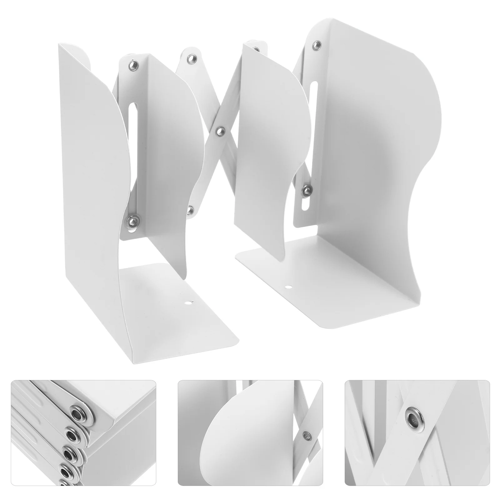 

Adjustable Expandable Bookend Metal Book Holder for Desk Desktop Bookshelf Organizer Retractable Book Shelf Bookends for Heavy