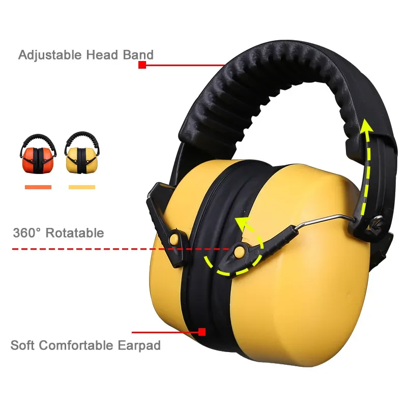 Imagem -03 - Earmuffs Anti-ruído Ajustáveis para o Trabalho Protetor Auricular Portátil Proteção Auditiva Estudo Sono Carpintaria Tiro Segurança