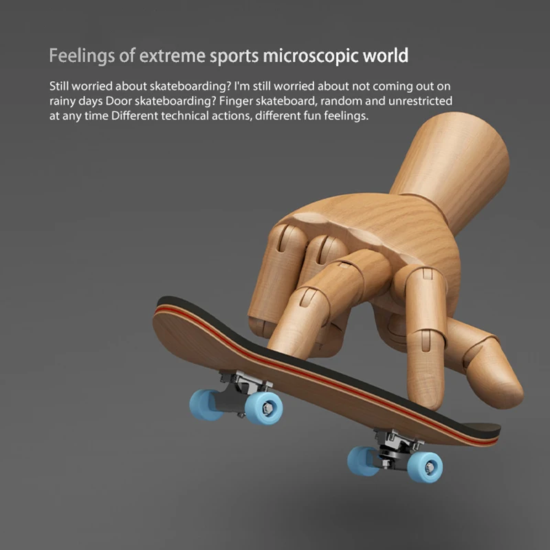 Wooden Fingerboard Toy, Creative Puzzle Game Kids Educational Finger Skateboard