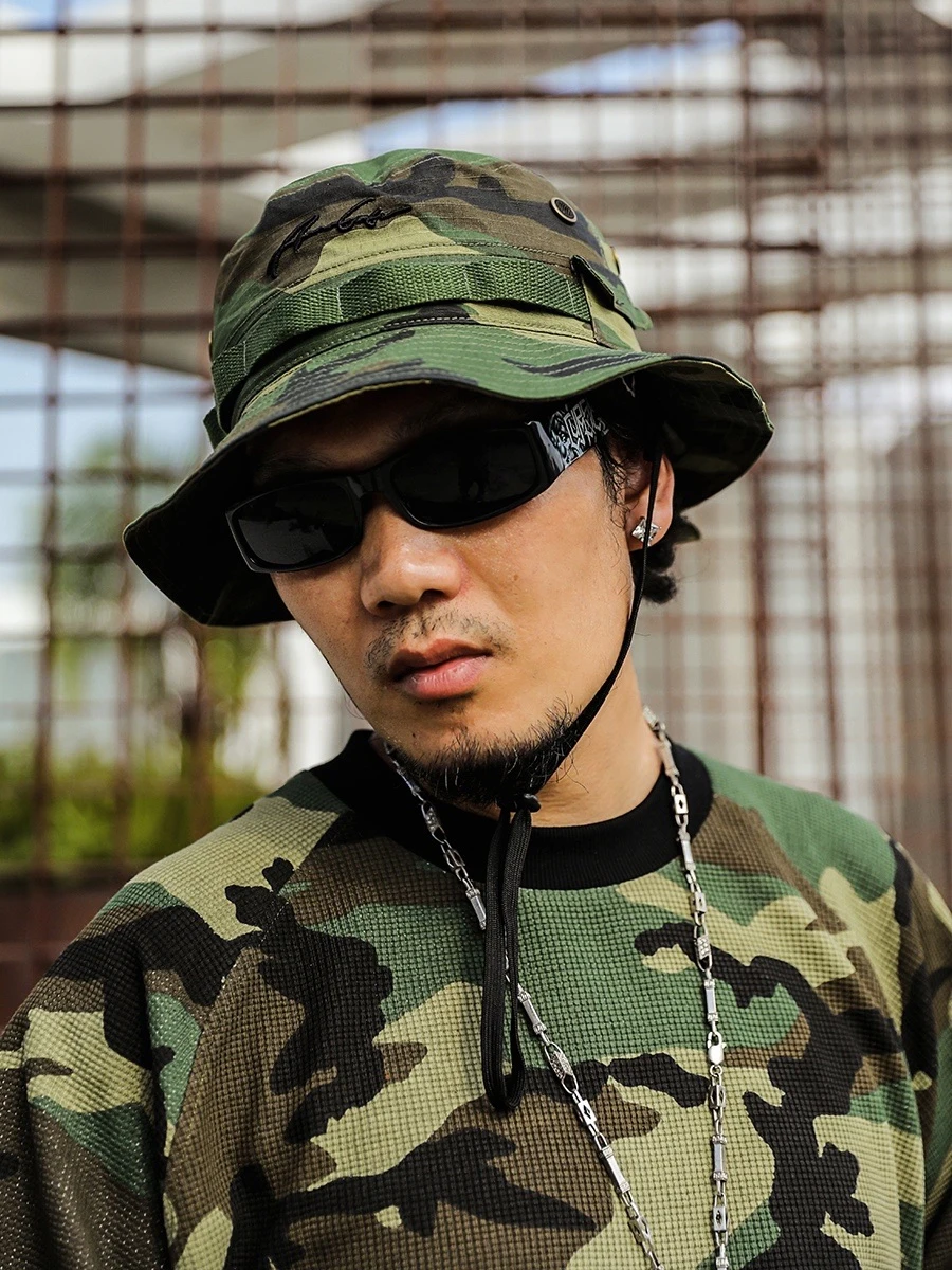 acusa-outdoor-camouflage-fishing-cap-men's-street-style-autumn-winter-hat-round-top-large-brim-travel-casual-cotton-unisex