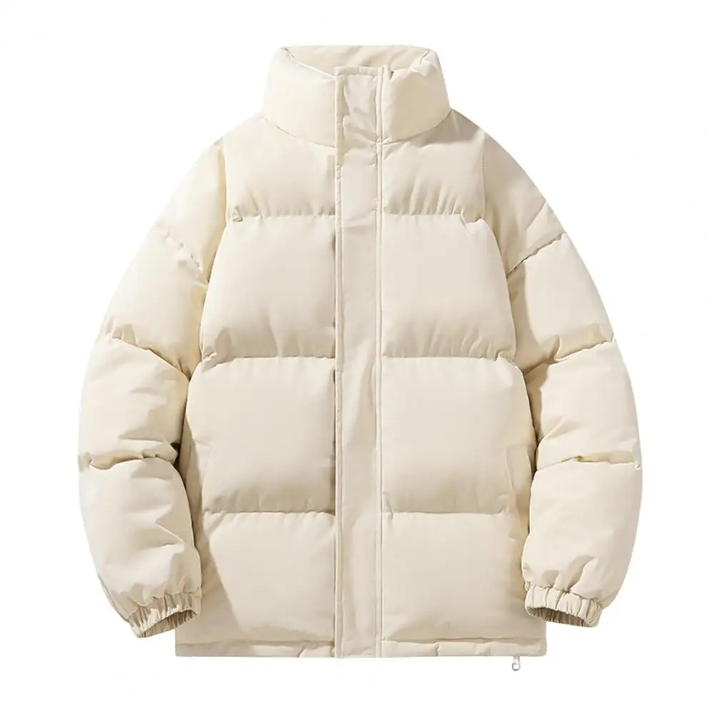 Reiß verschluss Baumwoll jacke Herren Winter puffer Mantel mit Stehkragen Reiß verschluss Seiten taschen stilvolle Oberbekleidung für Kälte