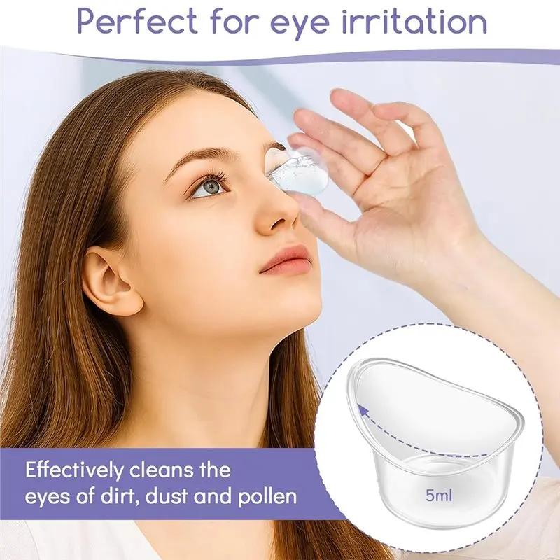 A21Q -50Pcs Eye Wash Cup Eye Care Tool Rinse And Flush Kit Disposable Portable Plastic Measuring Cup For Travel Cleaning, 5Ml