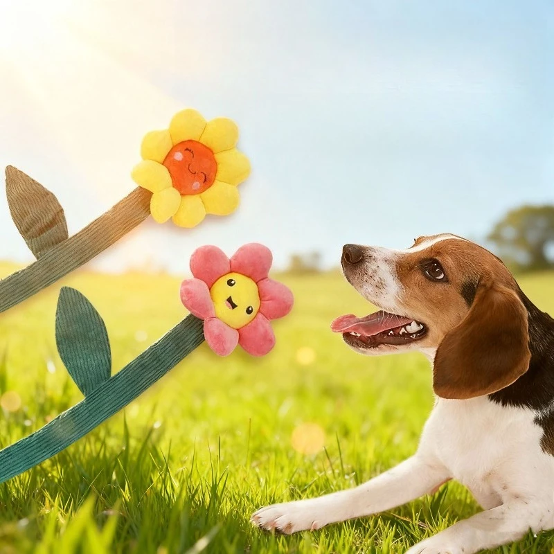 

Интерактивная игрушка-дразнилка для собак в форме цветка, устойчивая к укусам, для крупных и средних пород, для тренировок и игр с хозяином