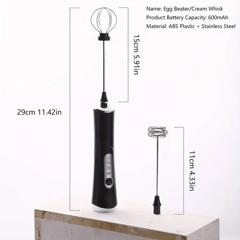 Wireless Electric Milk Frother Foamer And Egg Beater with Type-C 3 Speeds Mini Handheld Coffee Whisk Foam Maker Cooking Tool