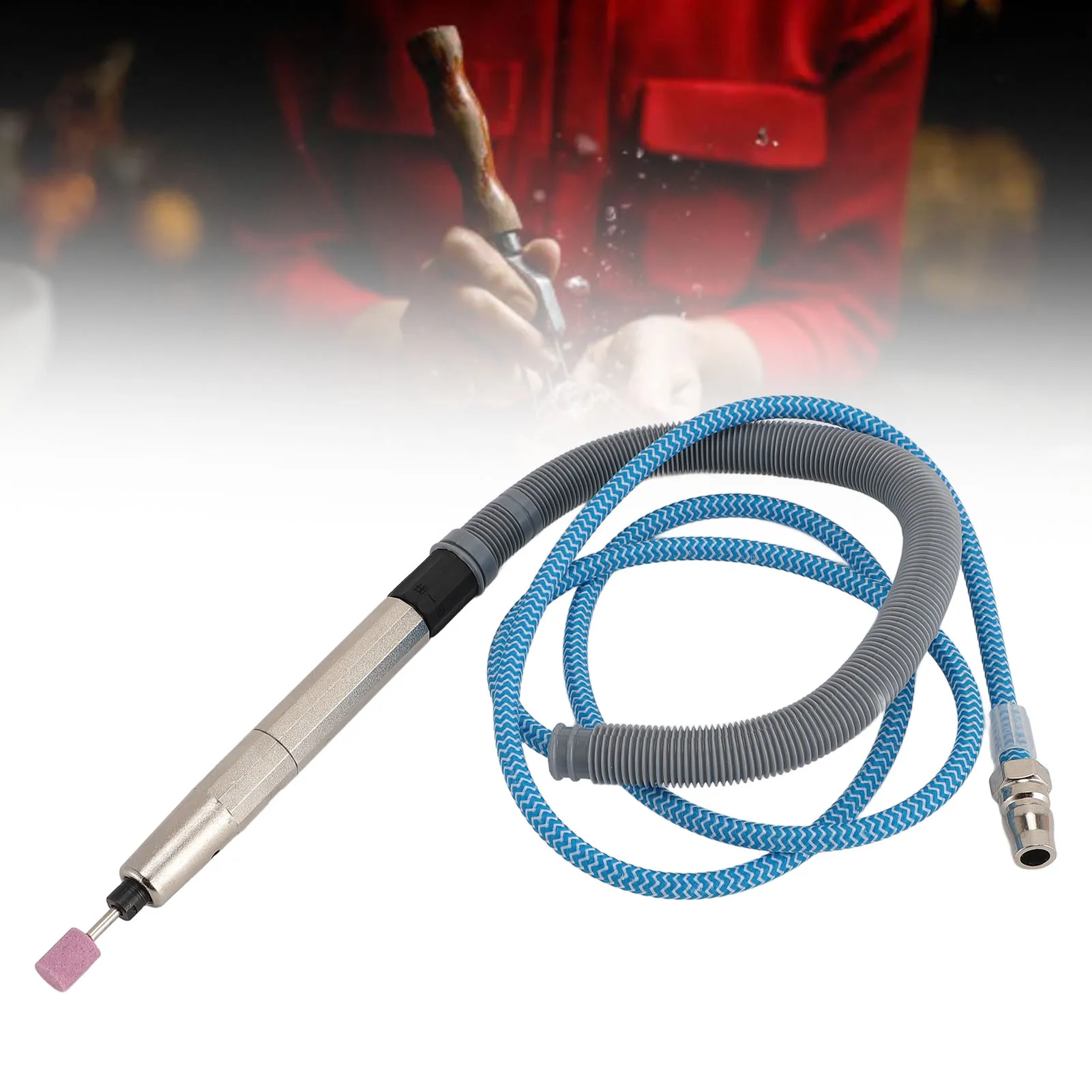 Pneumatic Scribe Engraving Pen Kit with M3 Chuck NPT1/4 Inch Hose Interface 65000RPM Air Die Grinder for Precision Engraving