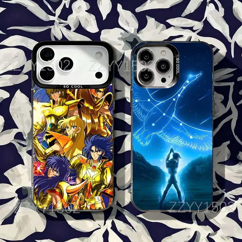 

S-Saint Seiya Knights Zodiac Phone Case For iPhone 17,16,15,14,13,12,X,8,Pro,Max,Plus,SE4,Air,Mini HD Black IMD Matte