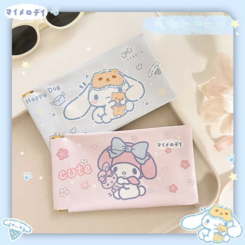 Miniso Sanrio 안경 가방 안티 압력 휴대용 선글라스 보관 가방 귀여운 자동 닫기 하이 엔드 여성 스타일 기능