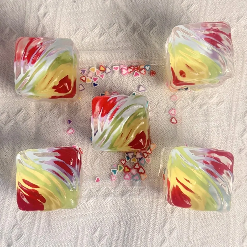 Sensory Ice Cube Ball Squeeze Slow Rebound Solid Mixed Colors Fidget Marbled Swirl Stretchable Squishy Ball Adults Gifts