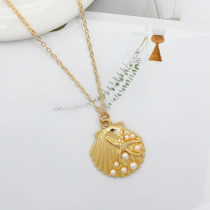 Fashion Popular Shell Starfish Conch Pendant Necklace for Women Summer Sand Spend One's Holidays Jewelry Accessories Gifts