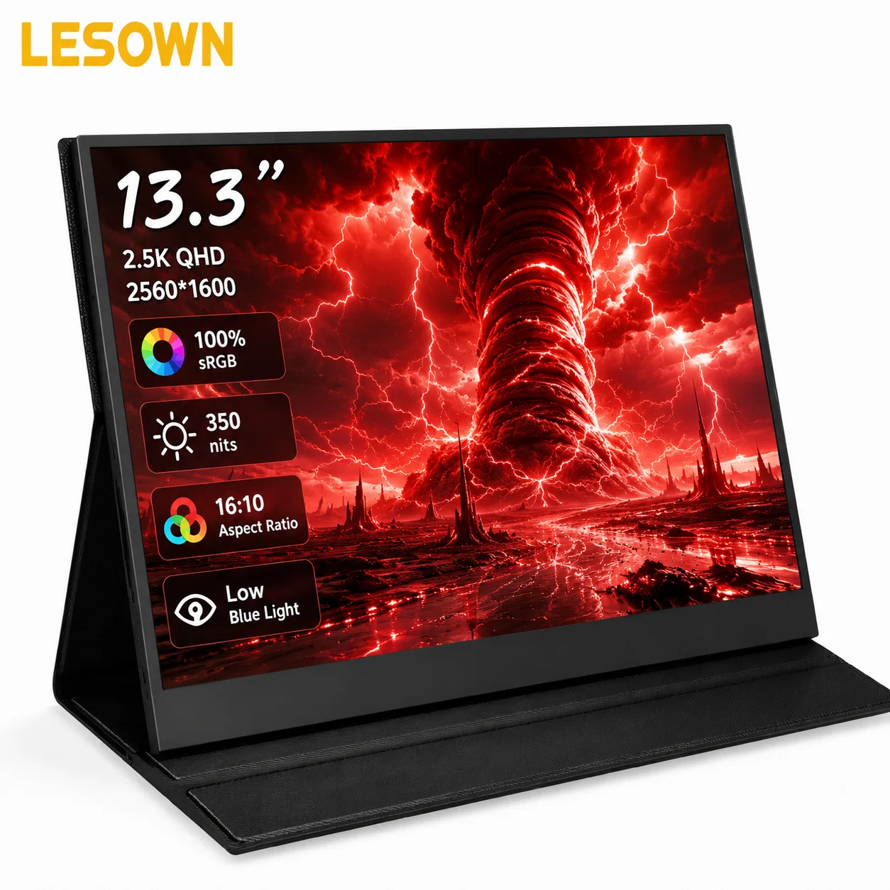 

LESOWN 13.3 Inch 2.5K Mobile Screen Portable Display Driverless External Panel for Productivity