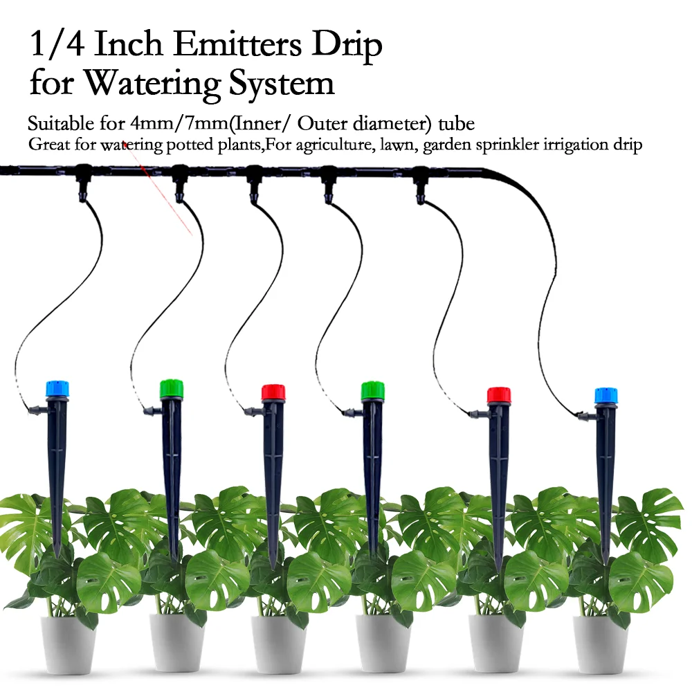 Irrigation Dripper Drip Emitters Micro Spray Adjustable 360 Degree Garden Water Flow Irrigation Drippers for 4/7mm Watering Kits