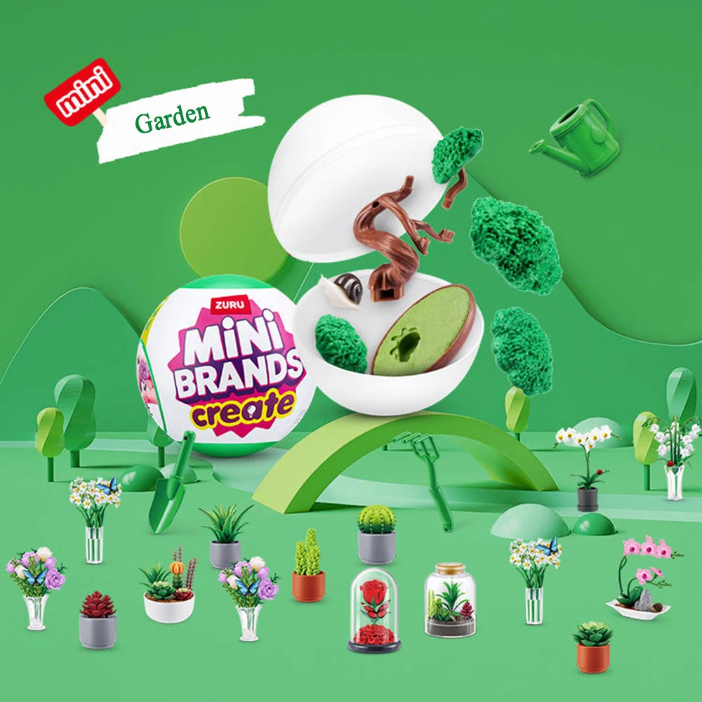 

5 Surprise Mini Brands Toys Zuru Mystery Blind Box Original Mini Create Garden Miniature Toy Childrens Holiday Gifts Cute Toys