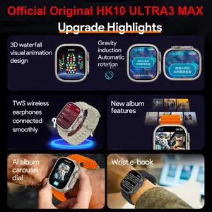Jam Tangan Pintar HK10 ULTRA 3 MAX Baru 2025 49mm HD AMOLED 4G ROM Panggilan Jaringan Bluetooth Jam Robot Kompas NFC Jam Tangan Pintar Pria Wanita 10 jam tangan pintar sim 4g penjualan terbaik - №