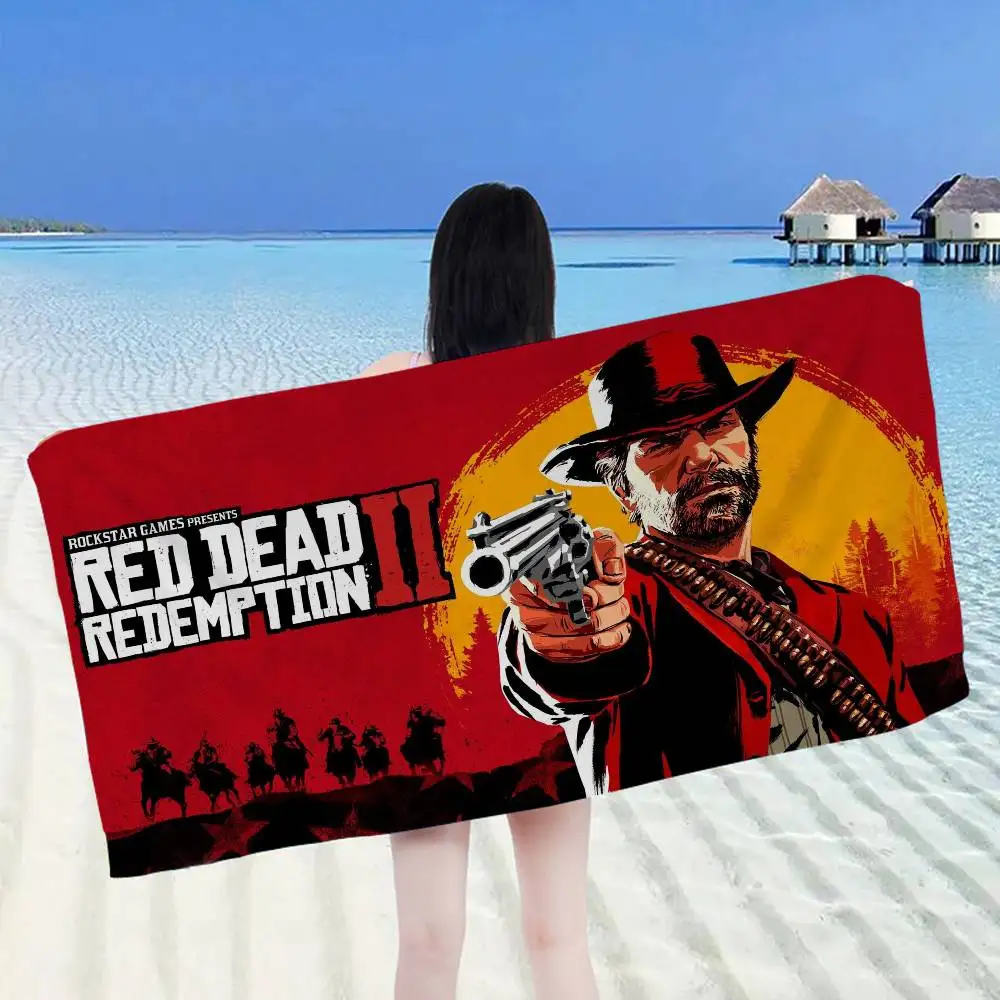 Game Red Dead Redemption 2 Beach Towel Colorful Bath Towels for Girl Microfiber Quick Dry Custom Sand Free Beach Yoga Spa Gym