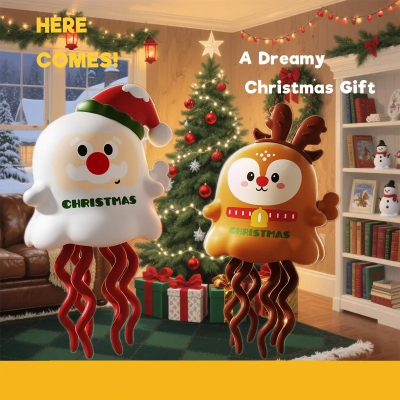 

Рождественский подарок на вечеринку, тема Санта-Клауса и оленя, забавная танцевальная игрушка, праздничный праздничный декор, рождественские украшения