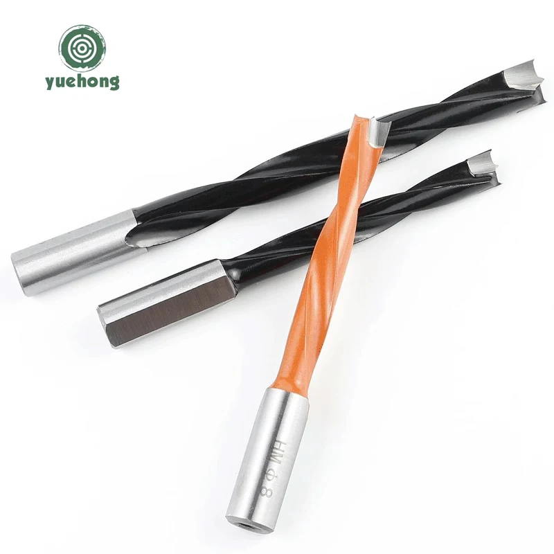 Links Rechts Rotatie Houtbewerking Lange 80mm-100mm Boren Router Bit Rij Boren Twee Fluit Hout gat Cutter Router Boor